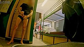 Hey, Caught Me Flashing and Masturbating in Hostel Shower