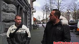 European Hooker in Amsterdam Sucks Dick and Gets Jizz on Tits