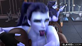 Black Rider Dominates Widowmaker in Wild Scene