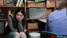 lp officer fucked his curvy teen thief stepdaughter at work in doggystyle