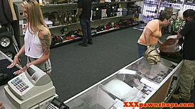 Inked Pawner Babe Rides Dick and Swallows Cum!