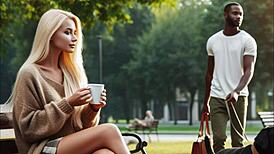 Cheating White Woman Meets Black Man at Park for BBC Audio Story!