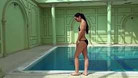 Kittina Ivory Strips Naked in the Swimming Pool Boldly