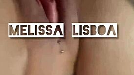 Melissa lisboa shows off while taking cum in mouth and ass