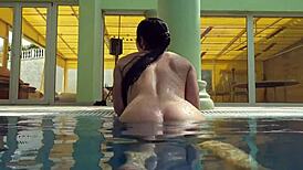 Kittina Ivory Strips Naked in the Swimming Pool Boldly