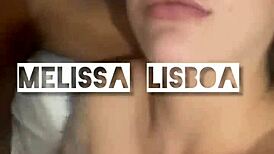 Melissa lisboa shows off while taking cum in mouth and ass