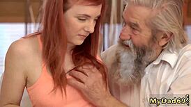 Daddy Creampies Amateur Teen in Unexpected Old Man Session