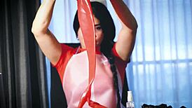 Hey, curious about Dominafire’s wild latex glove fetish in the hospital?