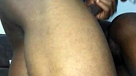 ebony girl with stretch marks ass charges phone and gets juicy pussy fucked in cowgirl