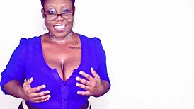 Bold Ebony BBW Gives Sloppy Blowjob in Office Under Open Mouth Policy