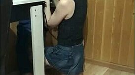 I gave a rough blowjob to a big cock on the balcony