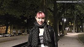 i'm like, this 18 year old brunette teen in anal casting, uh, getting my ass fucked with toys