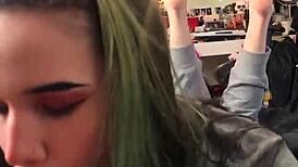 Amateur Emo Teen Poses For Sloppy Interracial Blowjob And Swallow