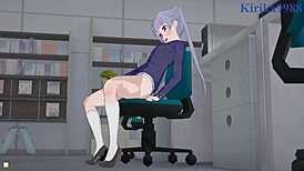 Aoba Suzukaze 和 Hifumi Takimoto 自慰激烈扶她性爱