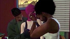 两个白妞偷东西后被黑人猛干