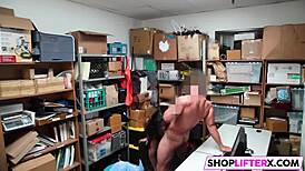 The officer has a hard penis for cutie Audrey in the office after work