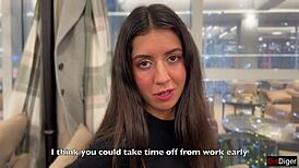 I convinced this cute hottie to ride me and take anal in public.