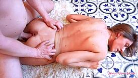 russian girl gets destroyed on the floor by big cock