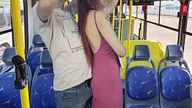 Student bent over by old guy on public bus! 🚌
