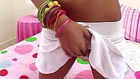 Hey, wanna see young Yasmin with rounded tits rub her pussy and suck cock?