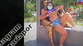 Flor maria feels excited showing her body in california street