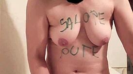 European slave in a solo French session with intense masturbation and uro play.