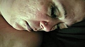 Jerked off on step mom's pretty face with big natural tits