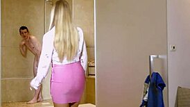 Horny blonde milf with huge boobs craves a deep pounding