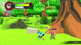 oh so hero gay hentai game with endless footjob on the beach