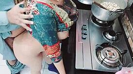 Indian Wife Busy in Cooking While Her Ass Hole Fucked by Cuckold Husband!