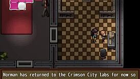 Curing the hot scientist in hentai game with big cock