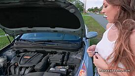 Natural busty teen hitchhiker gets intensely banged in POV hardcore