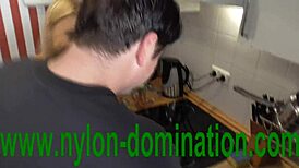 Nylon Domina Trains Her Housewife Slave With Spitting And Humiliation.