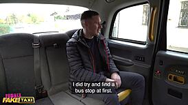 Her big natural boobs fucking customer in fake taxi?