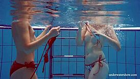 marusia and melisa darkova ripping clothes underwater on the beach 😍