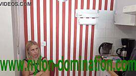 Nylon Domina Trains Her Housewife Slave With Spitting And Humiliation.