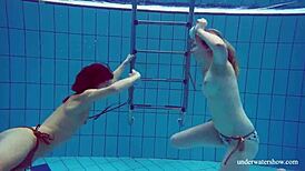 marusia and melisa darkova ripping clothes underwater on the beach 😍