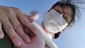 frustrated married woman spreads legs, exposes breasts in outdoor lot... wild! 😳