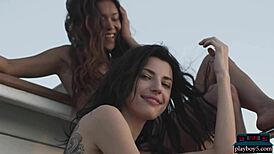 Petite Asian Maki Katana and Russian Model Oksana Oksi on Boat Trip