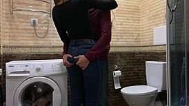 Russian Step Sister Bent Over And Nailed Hard In Laundry Room By Horny Brother