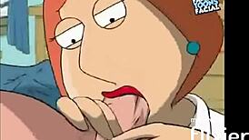 Lois Griffin gives a blowjob in this family guy porn video