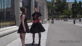 Spanish Slave And Mistress Enjoy Public Outing