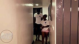 Big Booty Ebony Girl Takes BBC Alone At Home!