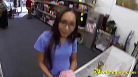 Real Teen Nurse Shoves Panties Deep in Public Toilet