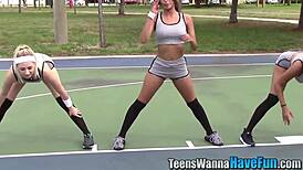 Real Teen Lesbian Threeway Action