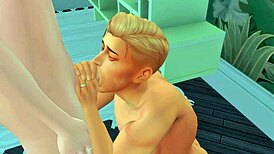 Futanari mistress teases husband with deep throat and anal in hentai