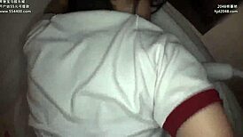 asian girl eagerly swallows spit from middle-aged man in odd encounter