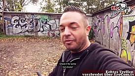 German Plump Housewife Publicly Picked Up with Big Natural Tits for Erom Date Casting