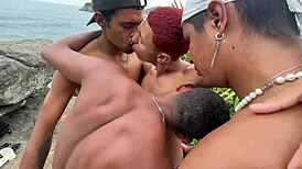 I, uh, got into wild orgy at beach with big cocks everywhere, man!