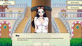 in lusty buccaneers parody, nami exposes her naked body at night